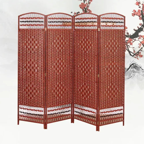 Rattan Baffle Screen, Antique Straw Handmade Living Room Partition Entrance Folding Screen, Restaurant Indoor Classical Screen - vue 11 sur 12