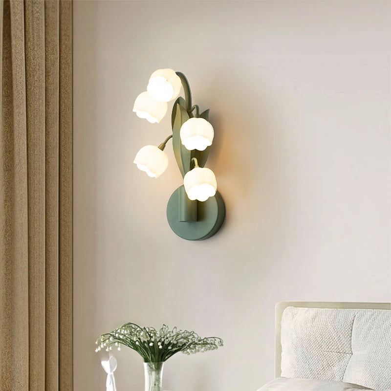 Applique murale Led style rural nordique maison fleurs muguet - vue 4 sur 6