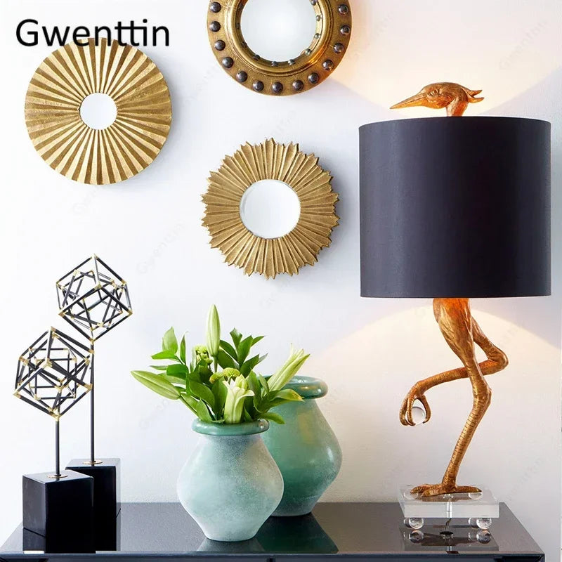 lampe de table autruche design créatif pour décoration intérieure moderne - vue 4 sur 7
