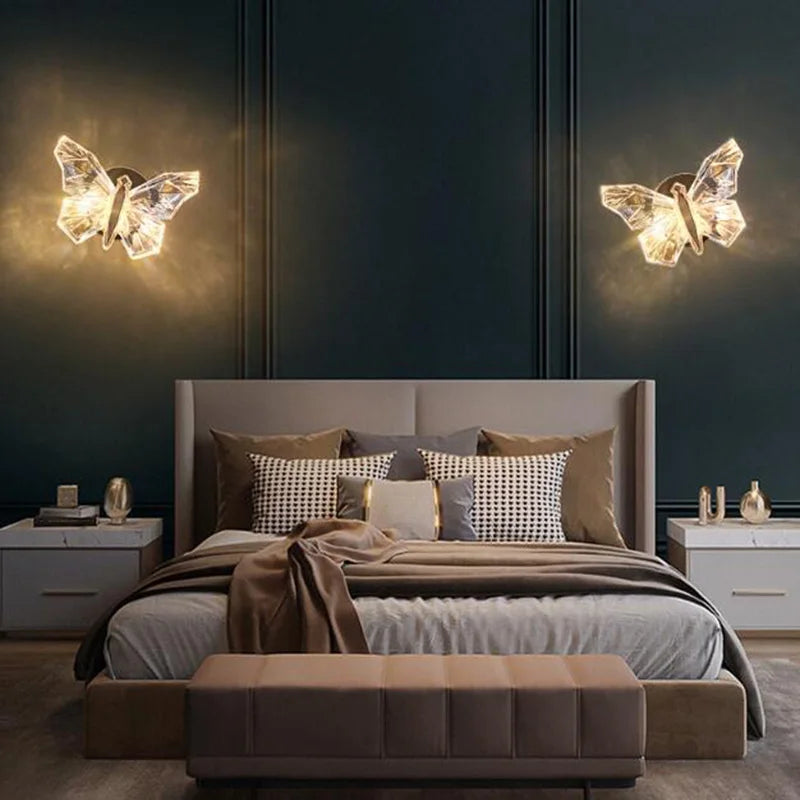 applique murale LED cristal papillon de luxe - vue 4 sur 7