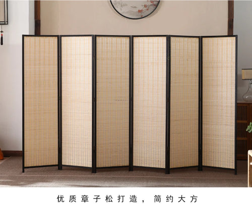 Living room partition screen, simple folding bedroom, shelter, mobile home, simple modern Chinese and Japanese style solid wood - vue 2 sur 7