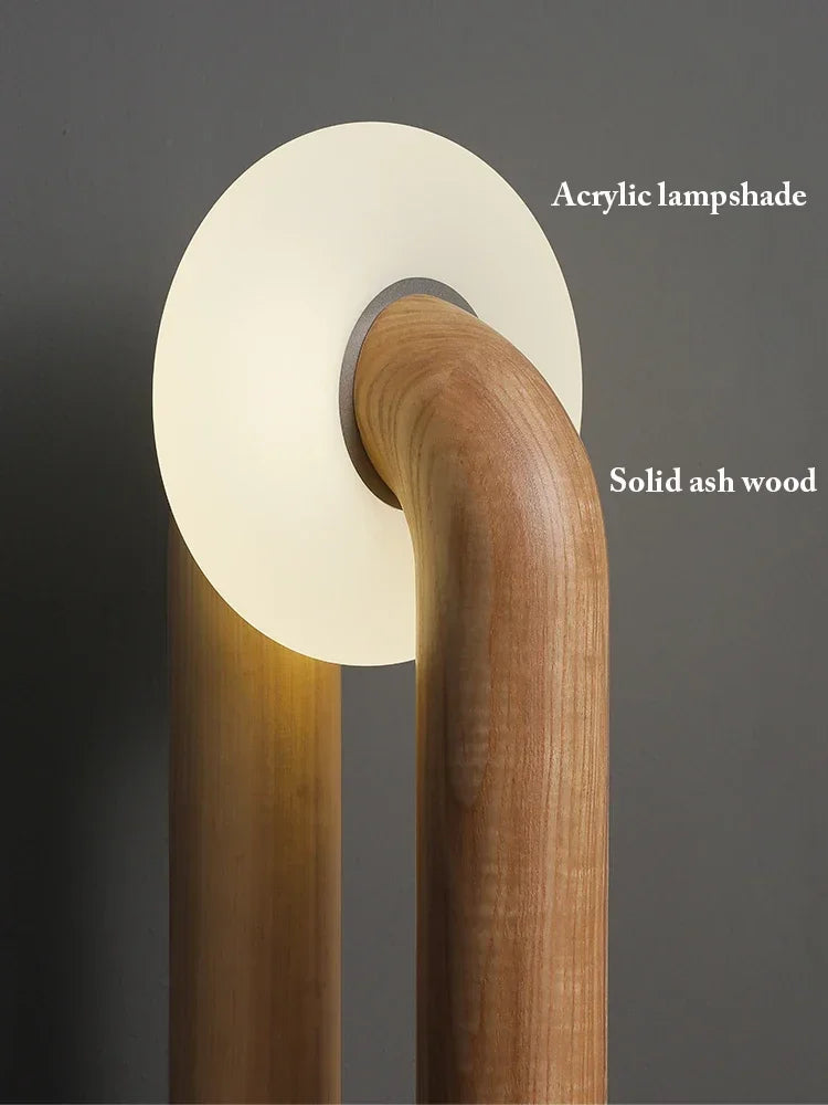 lampe de chevet rétro japonaise en bois design artistique tactile et variable - vue 6 sur 9