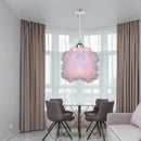 lustre moderne moelleux en plumes nordiques avec led