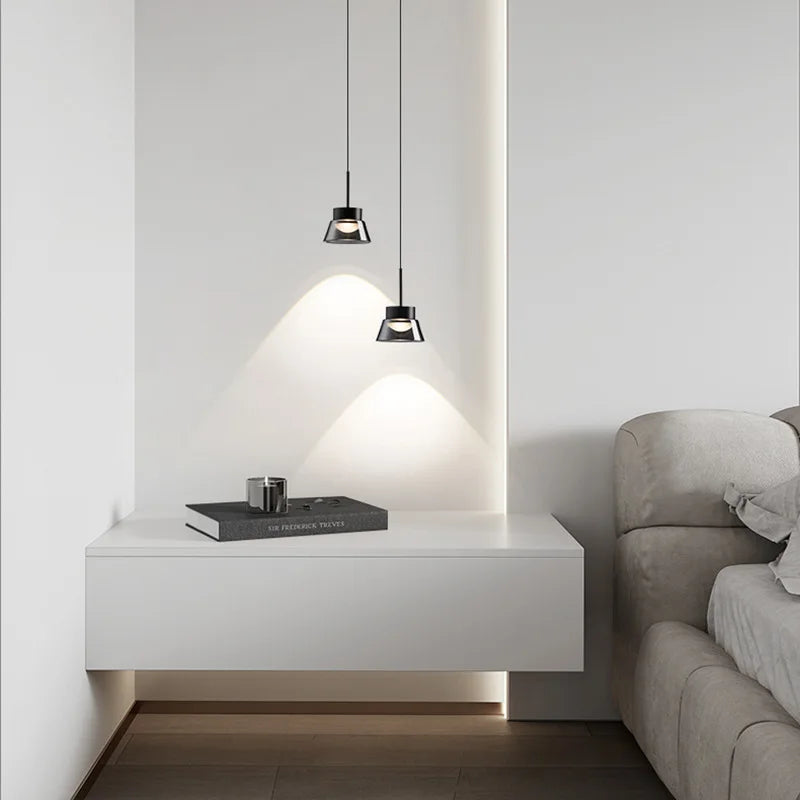 Minimalist nordic design glass chandelier with LED pendant - vue 2 sur 8