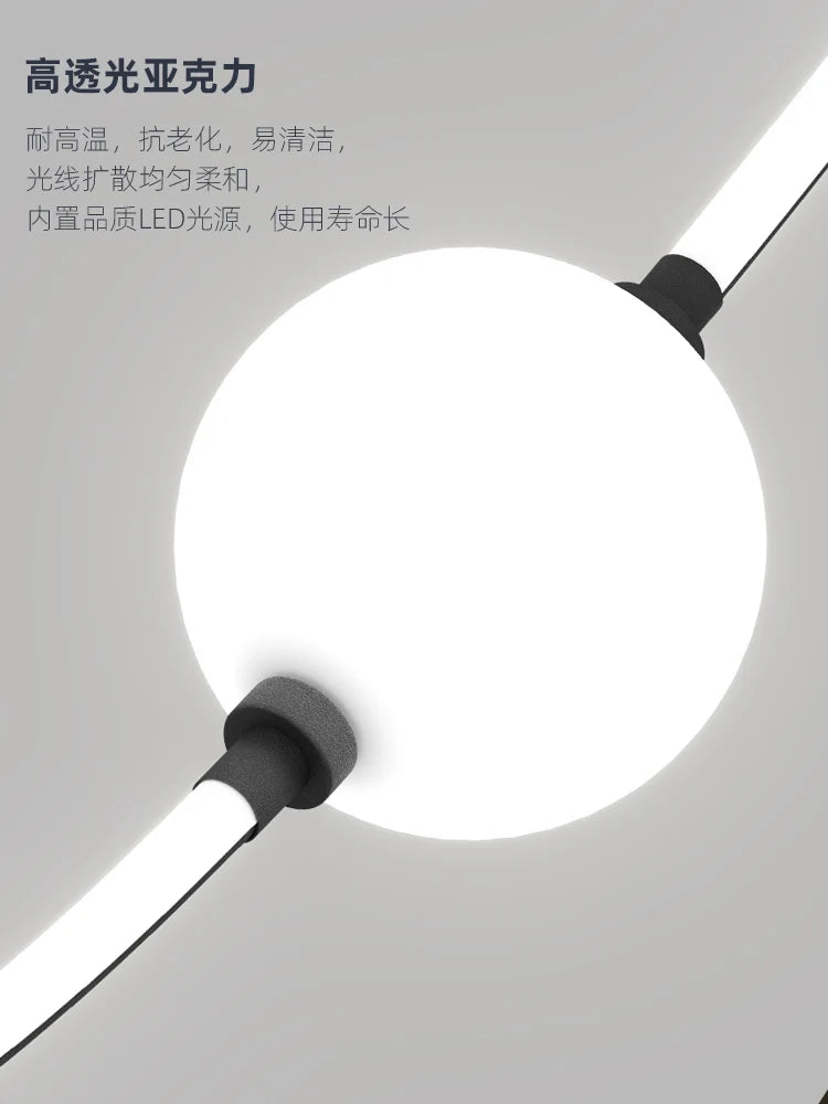 lustre moderne nordique lumineux à ligne incurvée intérieur extérieur - vue 5 sur 6