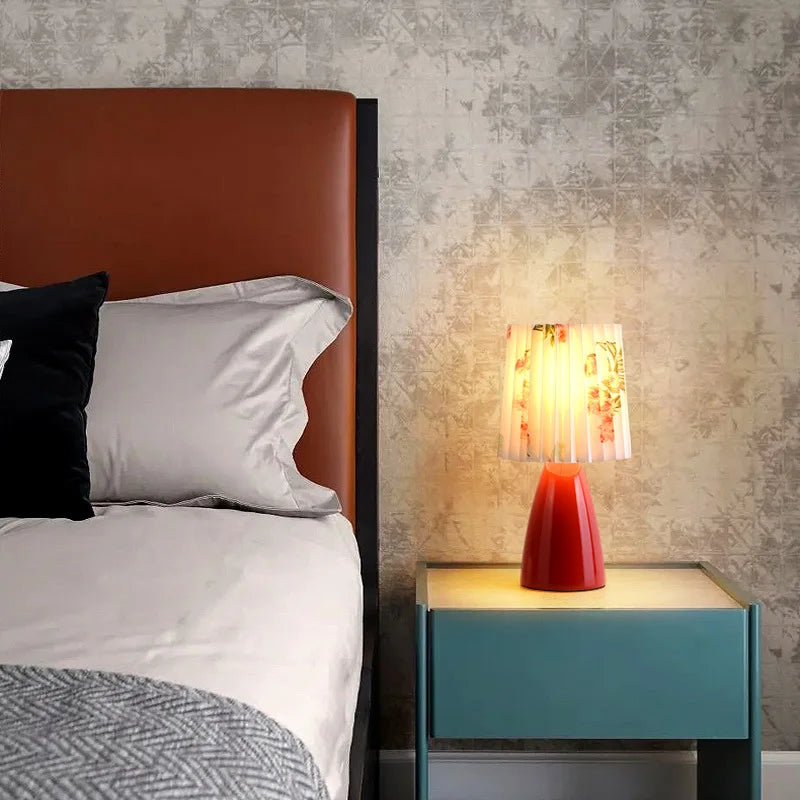 Lampe bureau rétro net rouge veilleuse chaleur - vue 3 sur 13