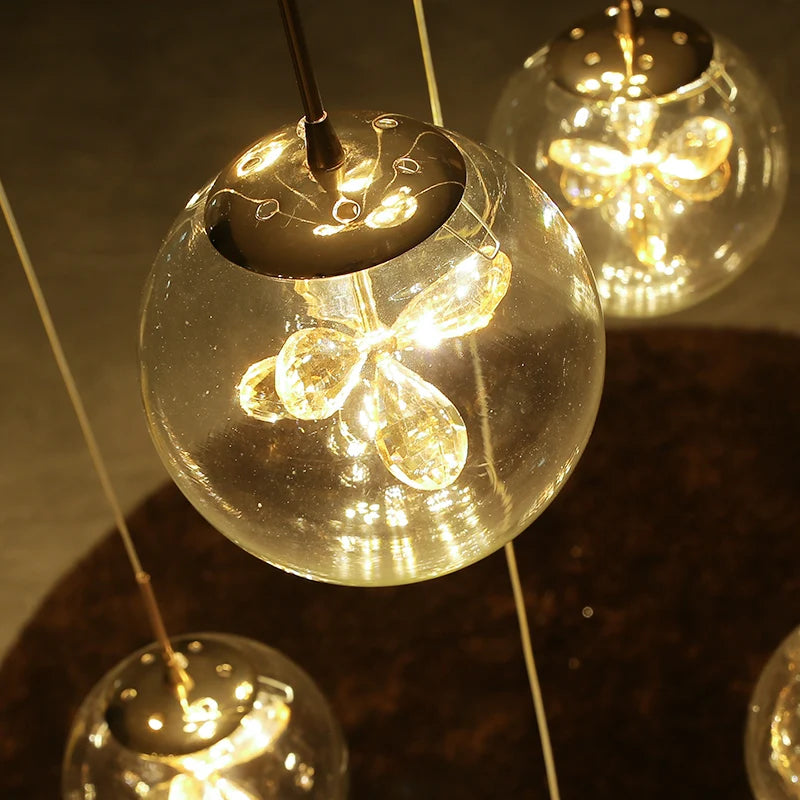 Remote control stair chandelier Nordic creative duplex dining room light lift high living room, apartment decorative chandelier - vue 6 sur 20