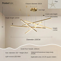 lustre suspendu moderne pour décoration intérieure lumineuse