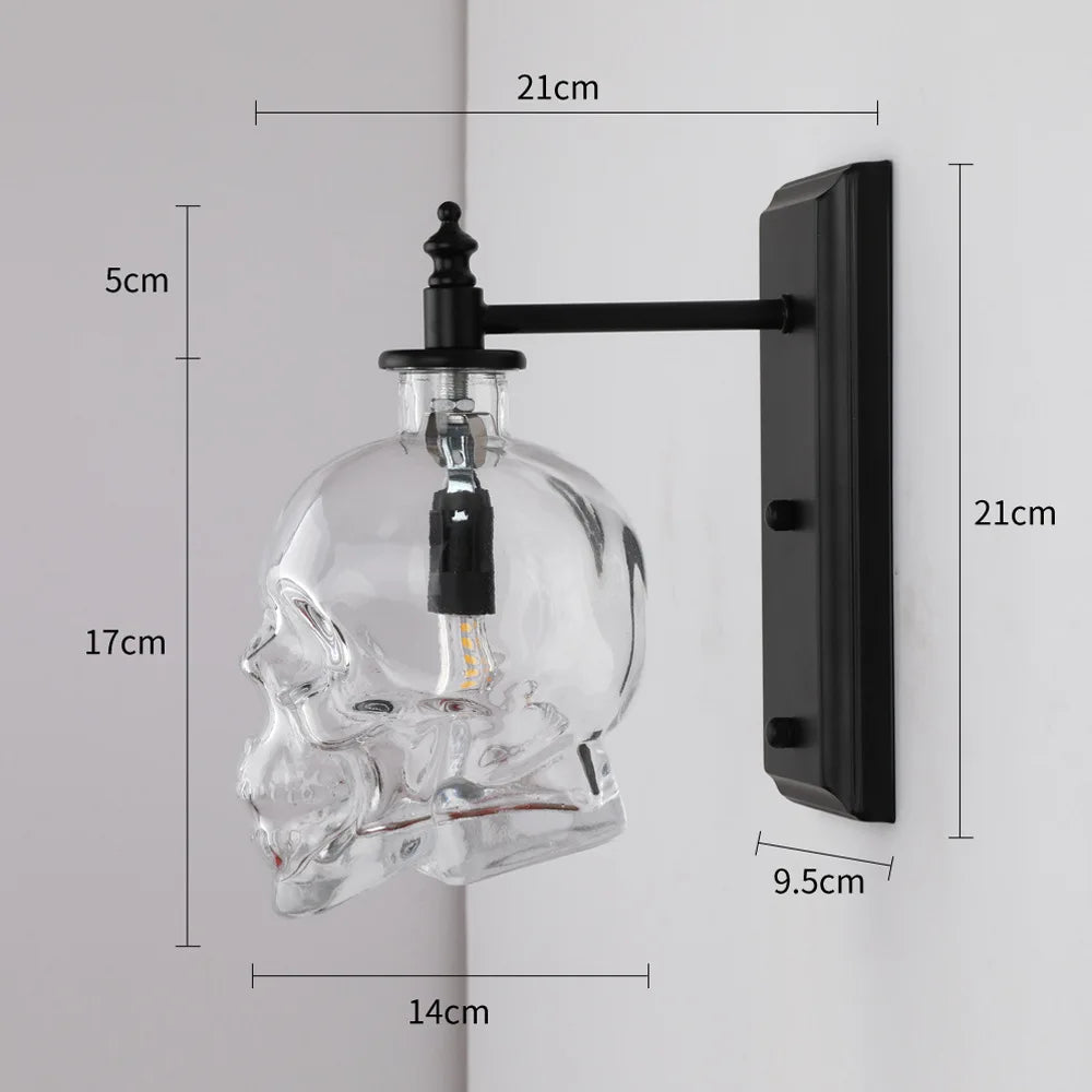 applique murale led industrielle tête de mort rétro - vue 6 sur 10