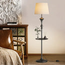 Integrated Floor Lamp with Storage Rack, Coffee Table, LED Living Room Sofa, Bedroom Corner, American Retro Floor Lamp