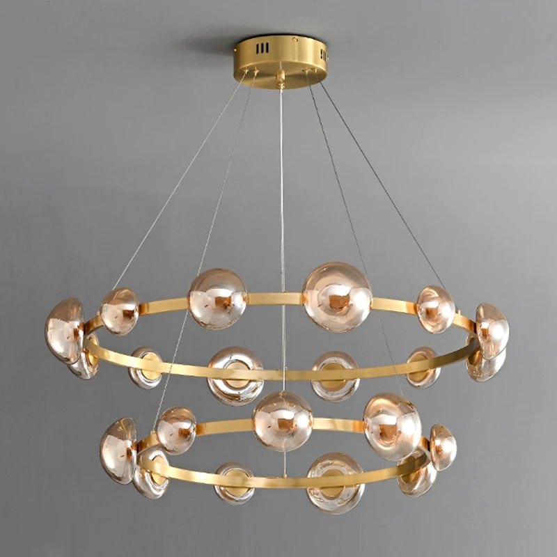 Lustre Nordique décor à la maison en verre salle à manger lumières éclairage intérieur - vue 7 sur 10