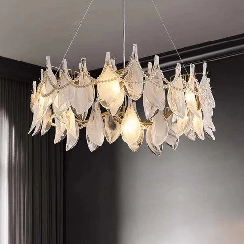lustre en verre dépoli créatif design moderne élégant en perles - vue 3 sur 10