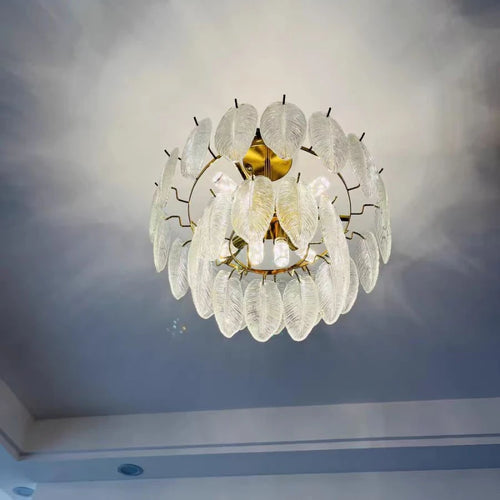 Creative glass feather pendant light for modern minimalist decor - vue 6 sur 9