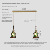 lustre antique de luxe suspendu en verre et laiton