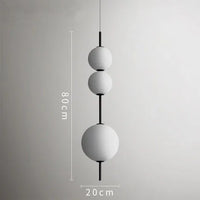 Suspension longue moderne LED Restaurant boule de verre suspension Café Bar Chambre Cuisine Salle à manger Déco luminaire à suspension