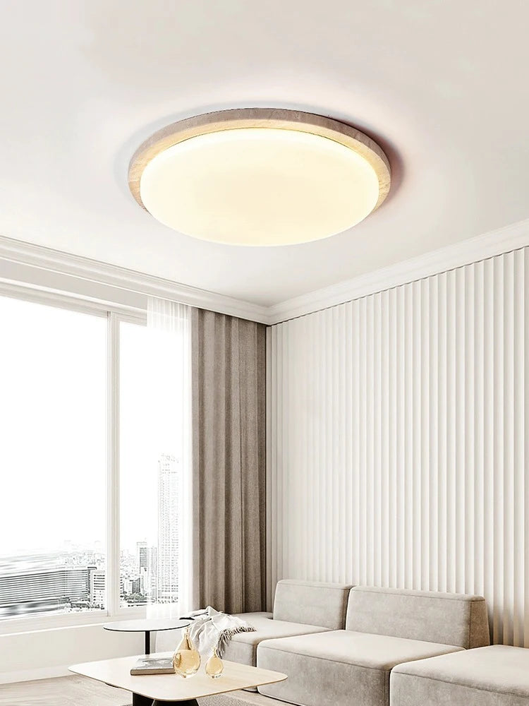 plafonnier led style wabi-sabi japonais en pierre de grotte - vue 5 sur 9