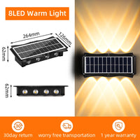 Waterproof solar wall light for decorative outdoor lighting