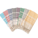 Serviette de plage turque coton motif losanges pompons