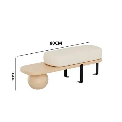 tabouret nordique en bois massif pour chaussures et repos - vue 19 sur 27