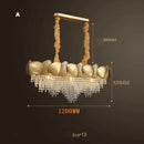 lustre moderne en cristal pampilles et acier inoxydable