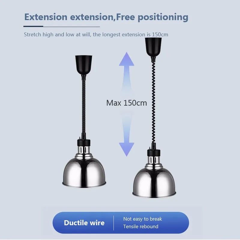 Suspension industrielle LED rétractable pour chauffage des aliments - vue 5 sur 12