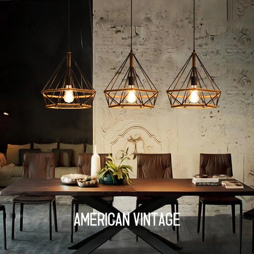 Industrial loft cage pendant light - vue 4 sur 9