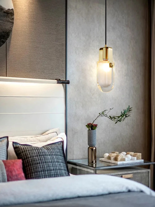 lustre en cristal cuivre design nordique pour intérieur élégant - vue 2 sur 7