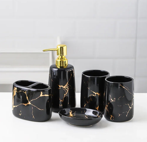 ensemble décoratif en céramique pour salle de bain avec accessoires - vue 23 sur 24