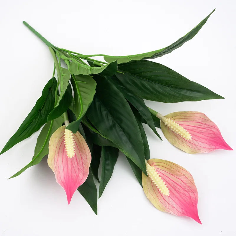 plantes artificielles tropicales monstera anthurium pour décoration intérieure - vue 4 sur 12