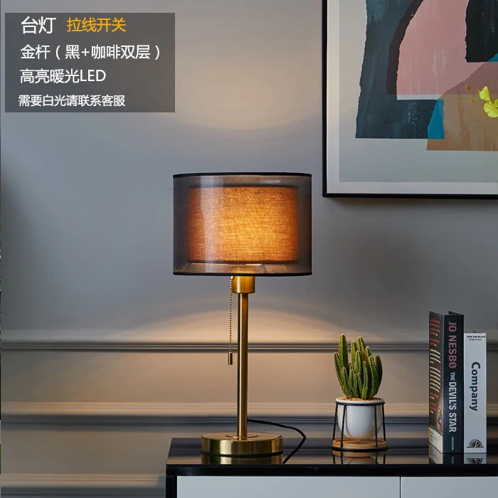 lampe de table en tissu vintage nordique design luxe - vue 8 sur 10