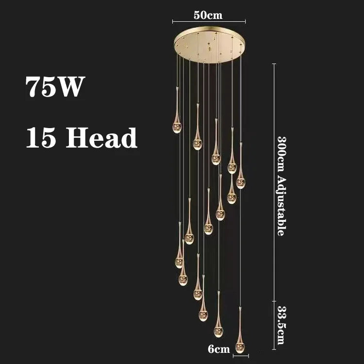 lustre de luxe à bulles de cristal pour décoration moderne - vue 19 sur 21