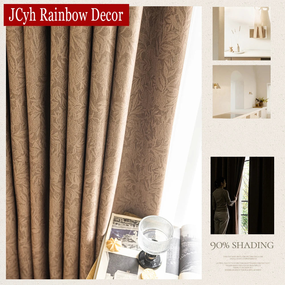 Rideau occultant floral vintage isolation thermique salon chambre - vue 2 sur 10