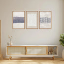 3 Pcs/Set Retro Neutral Abstract Frameless Canvas Wall Art, Bohemian Line Wall Decoration, Modern Blue and White Wall Painting,