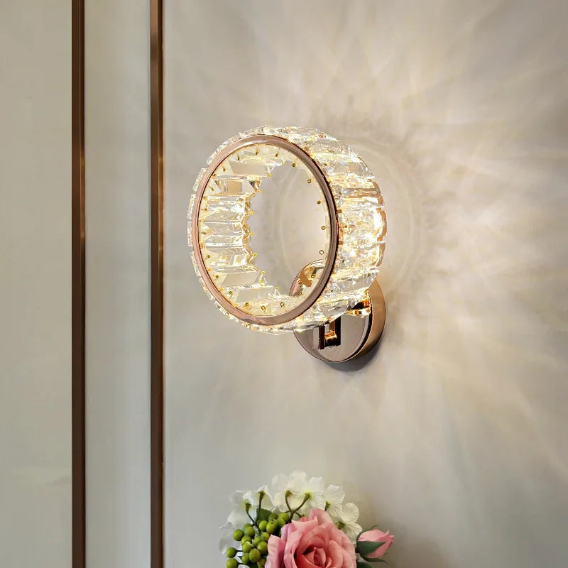 applique murale led moderne en cristal de luxe - vue 4 sur 8