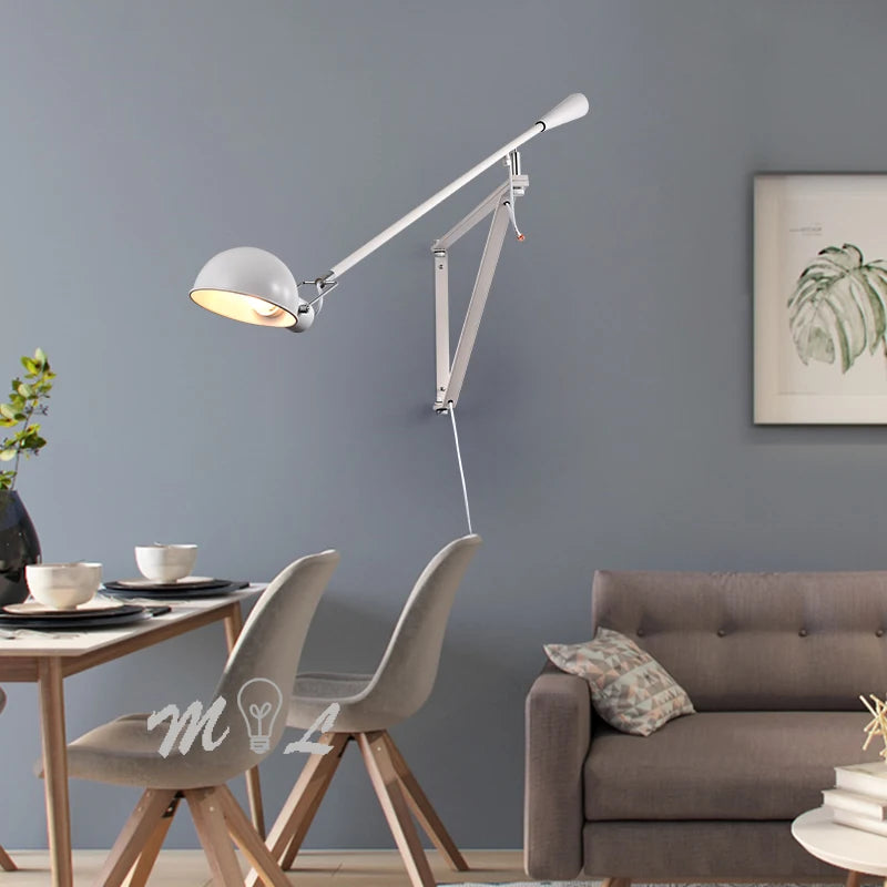 applique murale nordique art déco en fer à led design élégant et rotatif - vue 5 sur 7