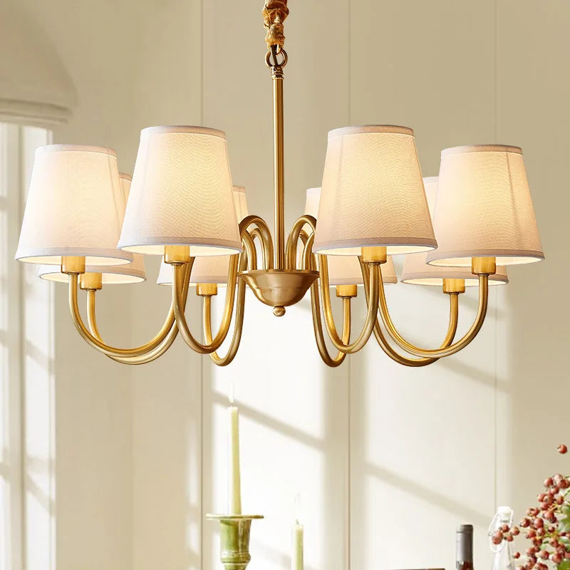 lustre à led en cuivre américain pour décoration intérieure élégante - vue 2 sur 12