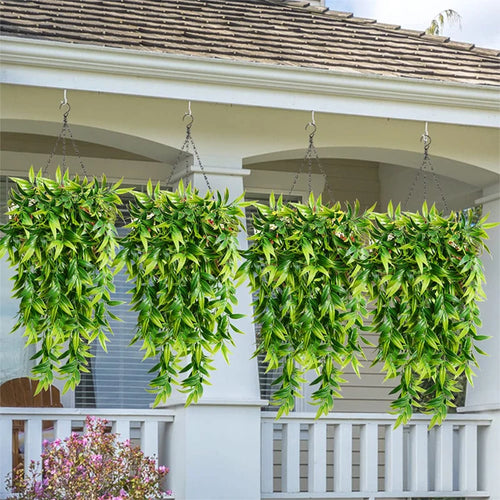 plantes suspendues en bambou pour décoration extérieure jardin - vue 9 sur 9