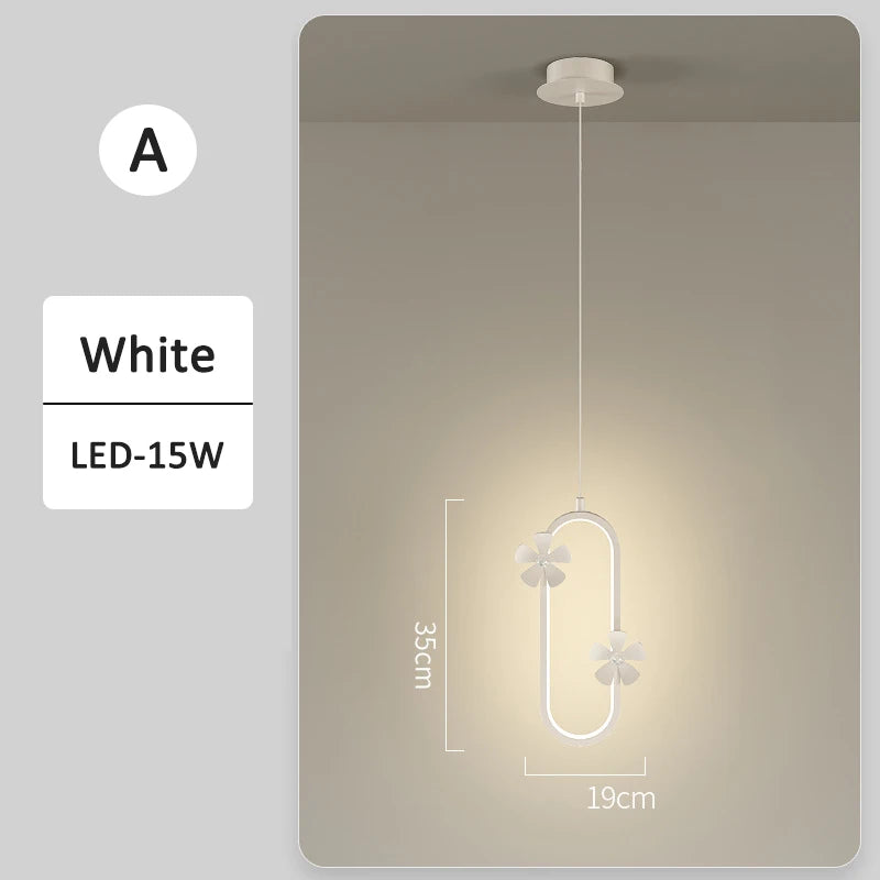 Modern petal-shaped pendant light for minimal nordic style - vue 10 sur 10