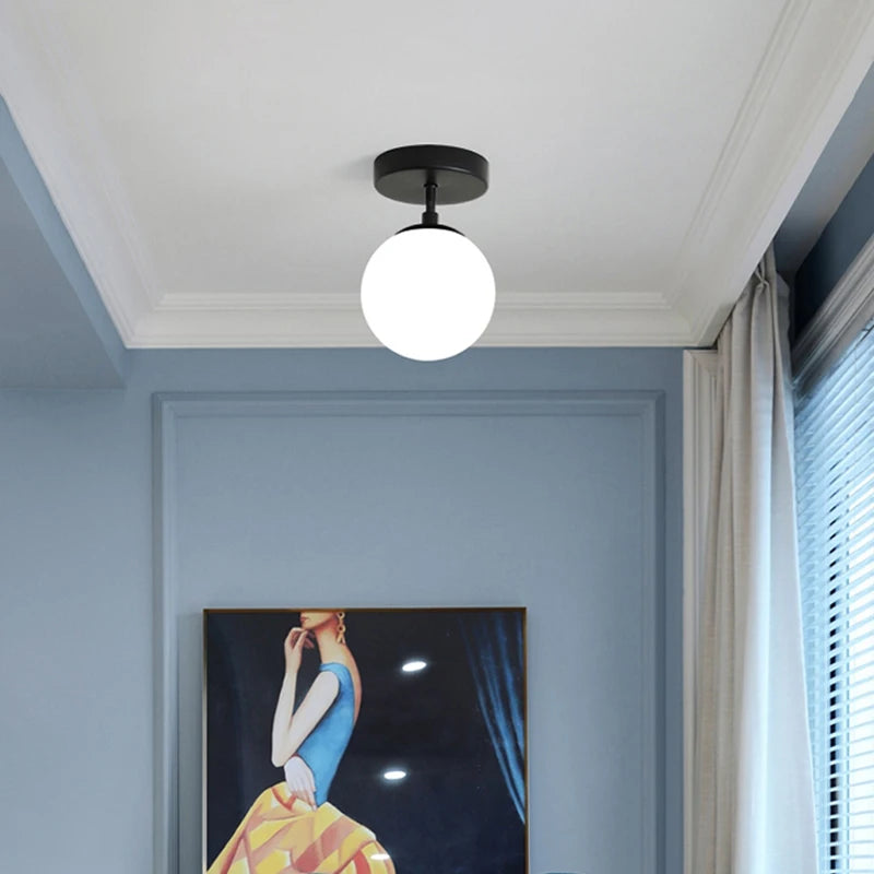 plafonnier moderne simple en verre pour éclairage décoration