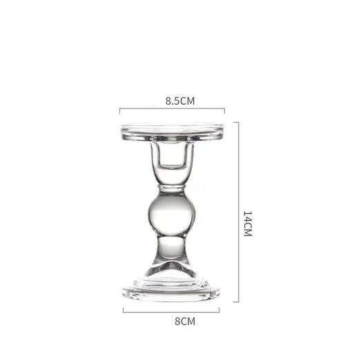 bougeoir en verre pour bougies pilier et coniques décoration intérieure - vue 12 sur 12