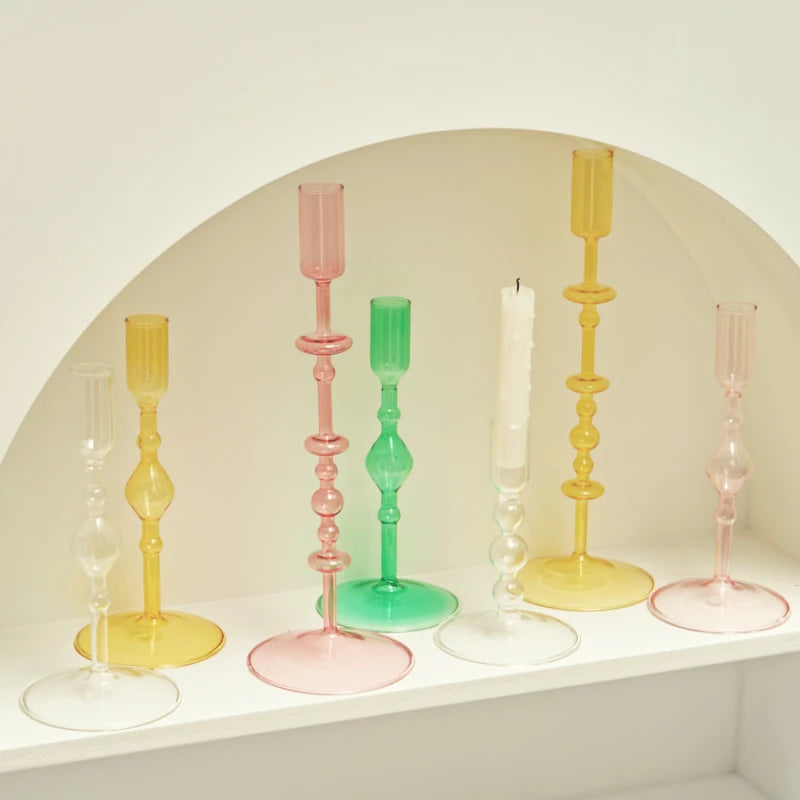 bougeoir en verre pour décoration intérieure créative et élégante - vue 5 sur 18