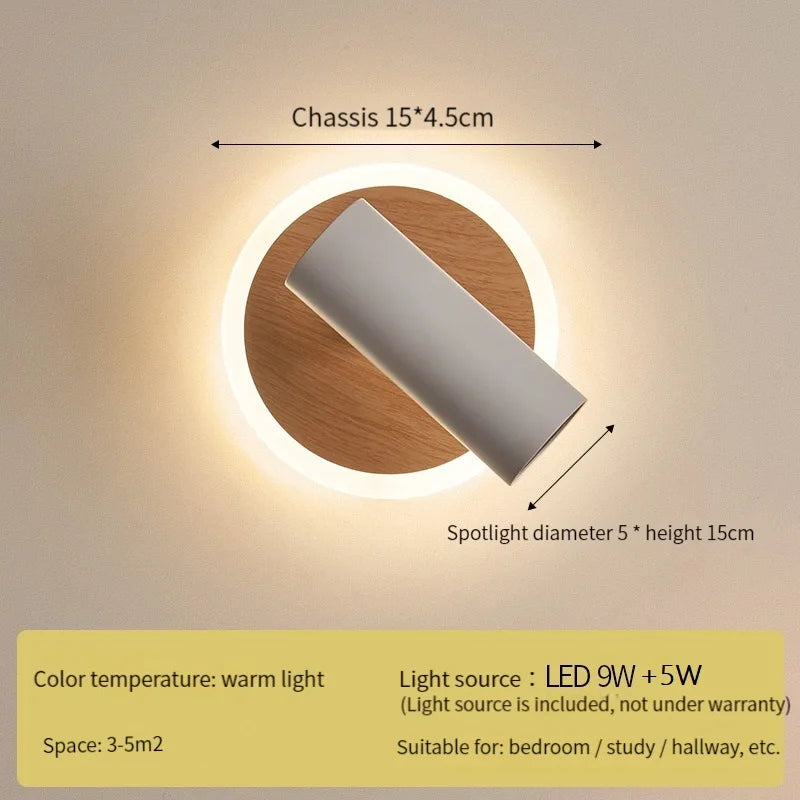 applique murale led pivotante projecteurs rotatifs ambiances chevet wabi-sabi - vue 3 sur 8