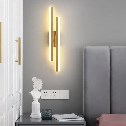 Applique murale Led moderne en acrylique noir/or - vue 6 sur 7