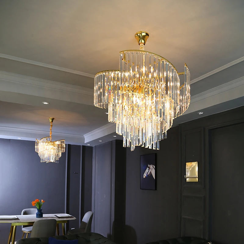 lustre en cristal de luxe spirale postmoderne décoratif