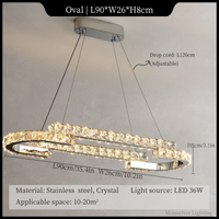 lustre moderne à led en cristal design élégant pour intérieur