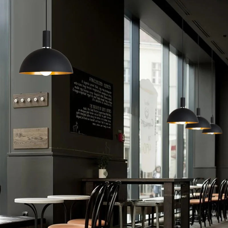 lustre industriel rétro led en fer nordique suspension éclairage - vue 6 sur 23