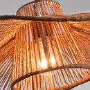 Vintage hemp rope pendant light with Japanese wabi-sabi shade
