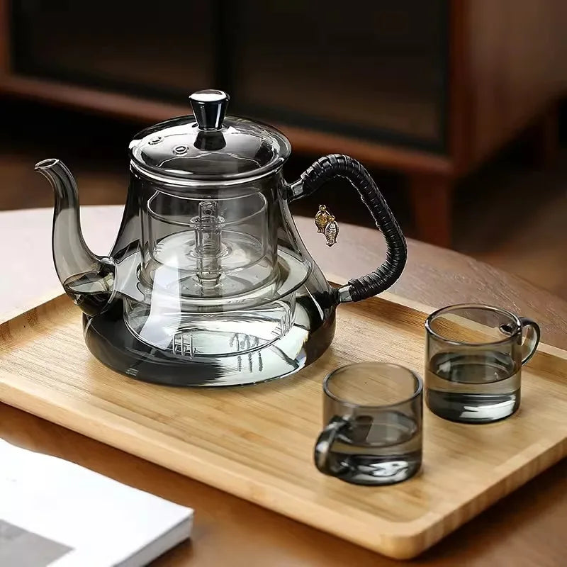 Théière verre borosilicate infuseur double compartiment 1 2l - vue 5 sur 7