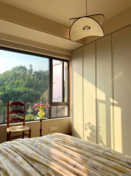 plafonnier en tissu wabi sabi pour décoration intérieure moderne - vue 5 sur 9