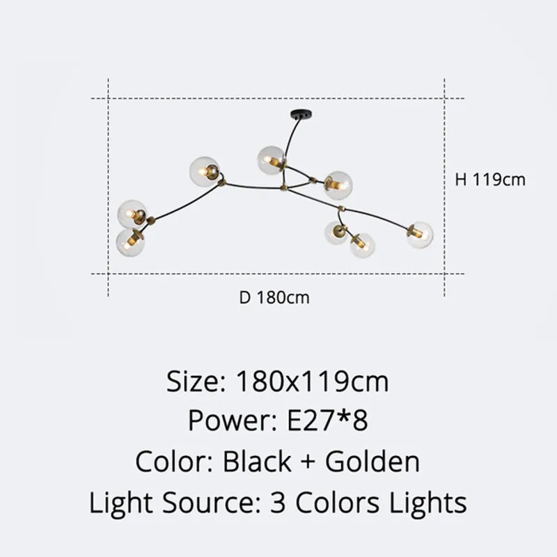 Modern minimalist nordic molecular design chandelier - vue 11 sur 12